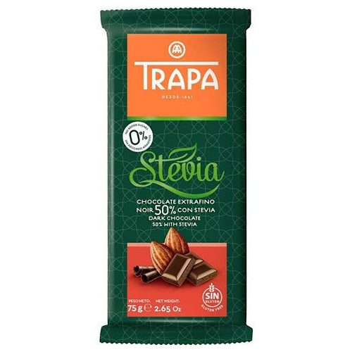 Trapa Stevia Noir 50% - Tamna čokolada sa stevijom s 50% sadržaja kakaa 75g
