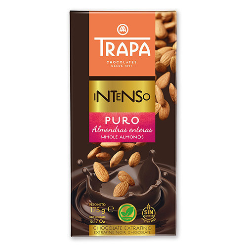 Trapa Intenso Noir 55% Almendra 190g - Tamna čokolada s 55% sadržajem kakaa i bademima