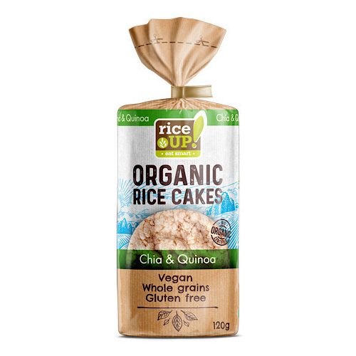 Rice Up, BIO pločica od integralne smeđe riže s chia sjemenkama i kvinojom, 120 g.