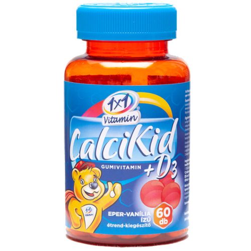 1x1 Vitamin CalciKid + D3 gumeni vitamini s kalcijem i vitaminom D3 s okusom jagode i vanilije sa zaslađivačima 60 x