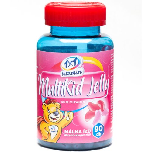 1x1 Vitamin MultiKid Plus gumeni vitamini dodatak prehrani koji sadrži vitamine i minerale, s 12 aktivnih sastojaka, s okusom kupina i jagode 90 x