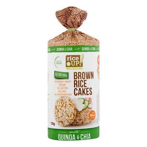 Rice Up, puhani cijeli smeđi rižin kolut s chia sjemenkama i kvinojom, 120g.