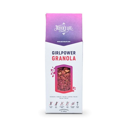  Hester's Life život Girlpower granola / malina granola 320 g.