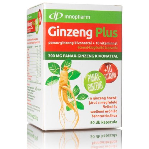 InnoPharm Ginzeng Plus panax-ginzeng kivonattal + 10 vitaminnal étrend-kiegészítő kapszula 50x