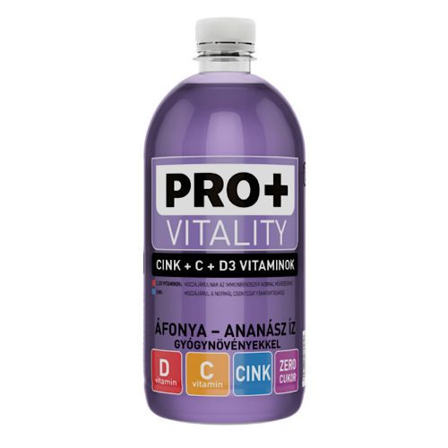 Pro+ Vitality, napitak s okusom borovnice i ananasa, obogaćen cinkom, vitaminima C i D, 750 ml