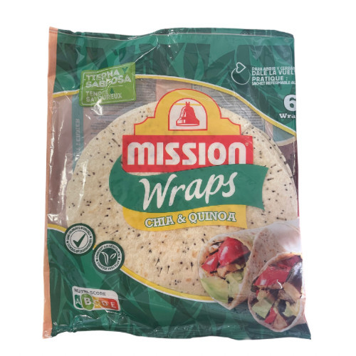 MISSION tortilje Chia & Quinoa 25 cm, 370 g (6 kom/košara) 