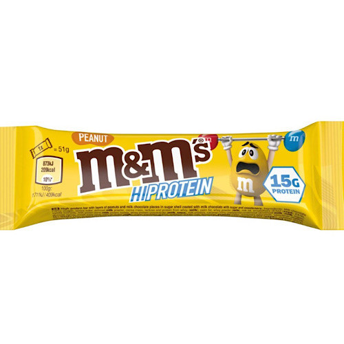 M&M's proteinska čokoladna pločica s kikirikijem, proteinski štanglica, 51 g